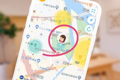 見守り端末を持っている人の位置を地図で確認できる