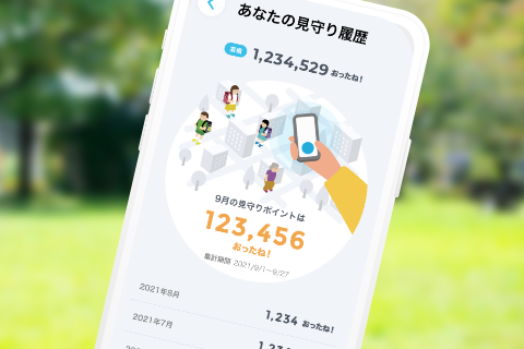 どのくらい見守ったかが確認できる!